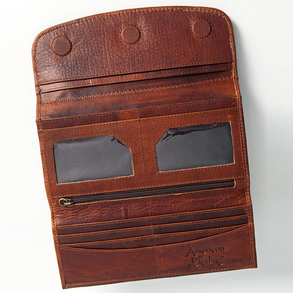 ADBGM102 Western Floral Tooled Leather Wallet - by American Darling
