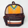 LC-ADBGZ214A Southwestern Wool & Leather Backpack - Rustic Brown Western Daypack