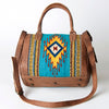 ADBG714 American Darling Handcrafted Hand Woven Saddle Blanket Western Leather Duffel Bag
