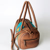 ADBG714 American Darling Handcrafted Hand Woven Saddle Blanket Western Leather Duffel Bag