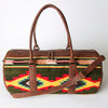 ADBG717 American Darling Western Duffel Bag Hand Woven Saddle Blanket Leather Travel Bag