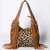 ADBGI112 Sage Western Hobo Bag - Genuine Leather with Tan Hair-On Hide & Tooled Strap