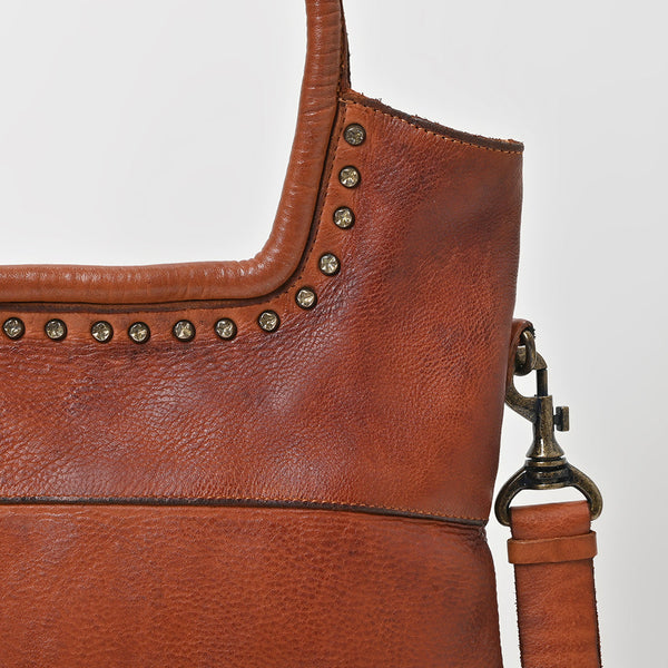 SWC178 Bronzaro - Leather Studded Tote Bag