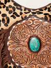 ADBGI112 Sage Western Hobo Bag - Genuine Leather with Tan Hair-On Hide & Tooled Strap