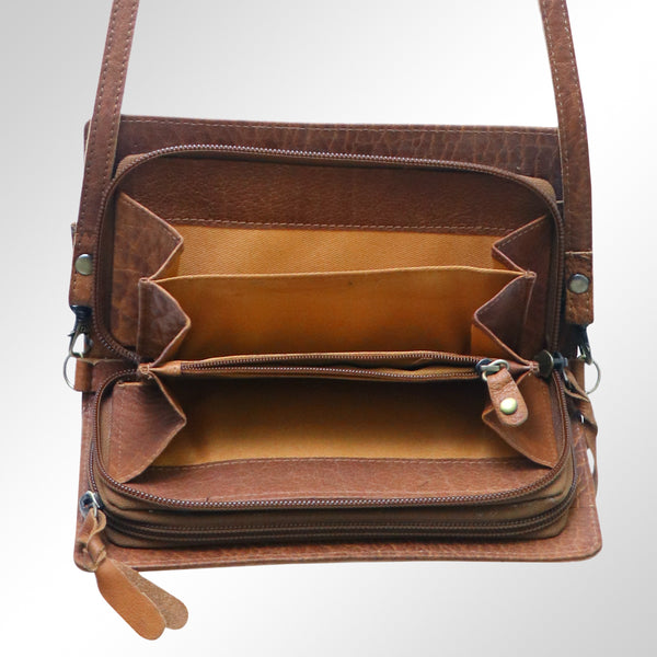 ADBGM169 Hand-Painted Leather Crossbody Purse - Multiple Western Scene