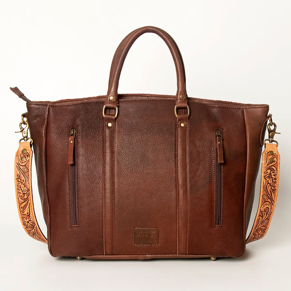 ADBGA206 American Darling Hand Tooled Saddle Blanket Genuine Leather Tote Bag