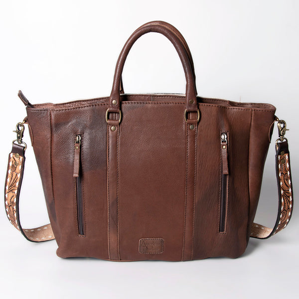 ADBGA206 American Darling Hand Tooled Saddle Blanket Genuine Leather Tote Bag