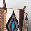 ADBGA206 American Darling Hand Tooled Saddle Blanket Genuine Leather Tote Bag