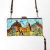 ADBGM113 Hand-Painted Leather Crossbody - Rodeo & Floral Design