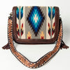 ADBGA207 American Darling Hand Tooled Saddle Blanket Fringed Leather Cross body Bag
