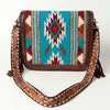 ADBGA207 American Darling Hand Tooled Saddle Blanket Fringed Leather Cross body Bag