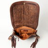 ADBGA207 American Darling Hand Tooled Saddle Blanket Fringed Leather Cross body Bag