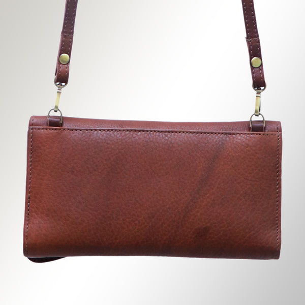 ADBGM179 Handcrafted Western Tooled Leather Crossbody with Artistic Rodeo Design