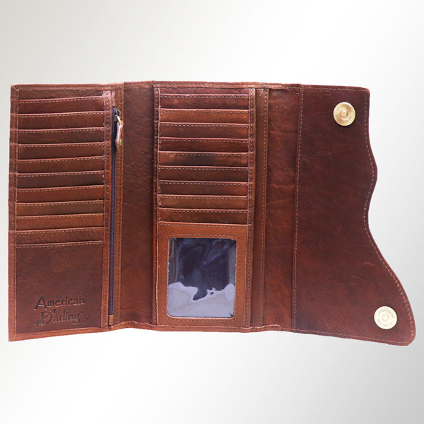 ADBGM179 Handcrafted Western Tooled Leather Crossbody with Artistic Rodeo Design