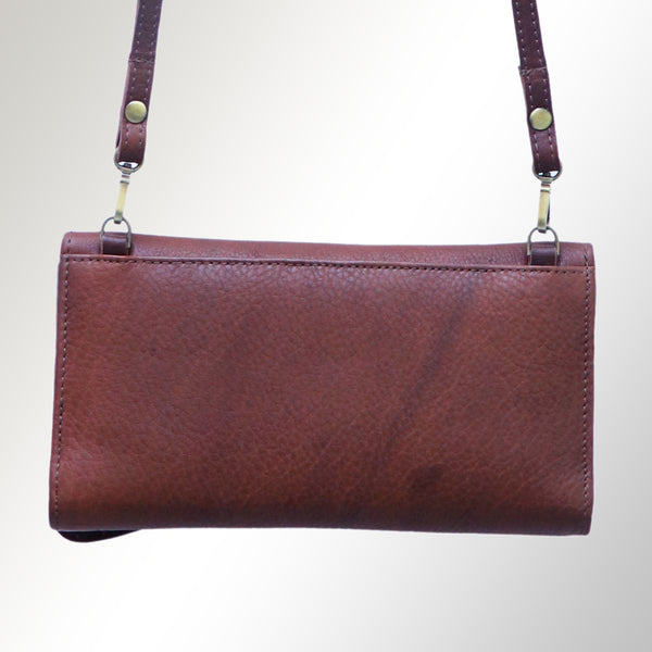 ADBGM179 Handcrafted Western Tooled Leather Crossbody with Artistic Rodeo Design