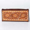LC-ADBGZ404 Western Hand-Tooled Leather Women Wallet - Sunflower Floral Design