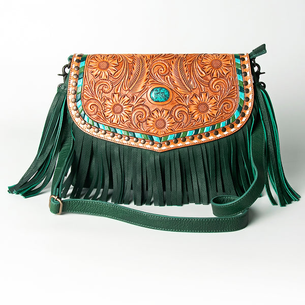 LC-ADBGZ475 Crossbody Hand Tooled Genuine Western Leather Women Bag