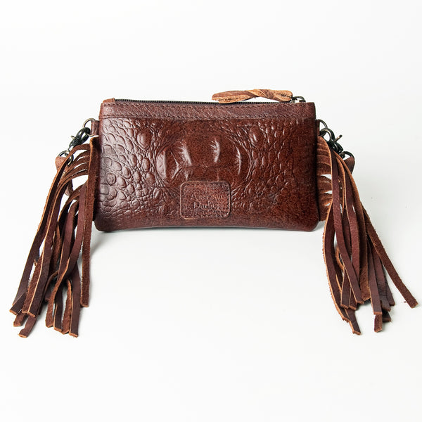 ADBG766 American Darling Western Leather Crossbody Bag - Crocodile Embossed Handcrafted Purse
