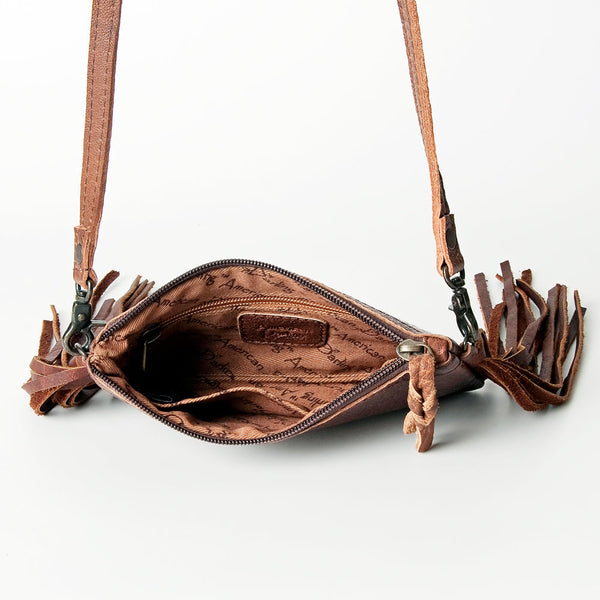 ADBG766 American Darling Western Leather Crossbody Bag - Crocodile Embossed Handcrafted Purse