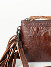ADBG766 American Darling Western Leather Crossbody Bag - Crocodile Embossed Handcrafted Purse