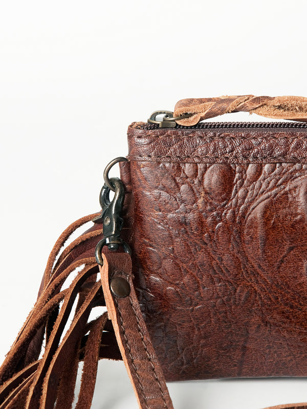 ADBG766 American Darling Western Leather Crossbody Bag - Crocodile Embossed Handcrafted Purse