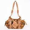 ADBGA209 Western Floral Tooled Leather Cowhide Shoulder Handbag with Drawstring Tassel