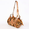 ADBGA209 Western Floral Tooled Leather Cowhide Shoulder Handbag with Drawstring Tassel
