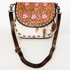 ADBGA211 American Darling Messenger Bag-Floral Hand Tooled Leather & Hair-On Hide
