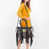 ADBGD151 American Darling Western Leather Tote Bag - Hair-On Cowhide & Fringed Purse