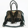 ADBGD151 American Darling Western Leather Tote Bag - Hair-On Cowhide & Fringed Purse