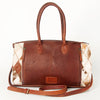 ADBGI108 Cowhide & Tooled Leather Weekender Duffel Bag - Floral Western Travel Purse