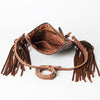 ADBG823 American Darling Crocodile Embossed Leather Cross body Bag with Fringes