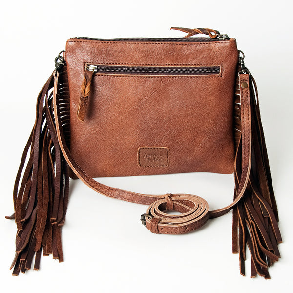 ADBG823 American Darling Crocodile Embossed Leather Cross body Bag with Fringes