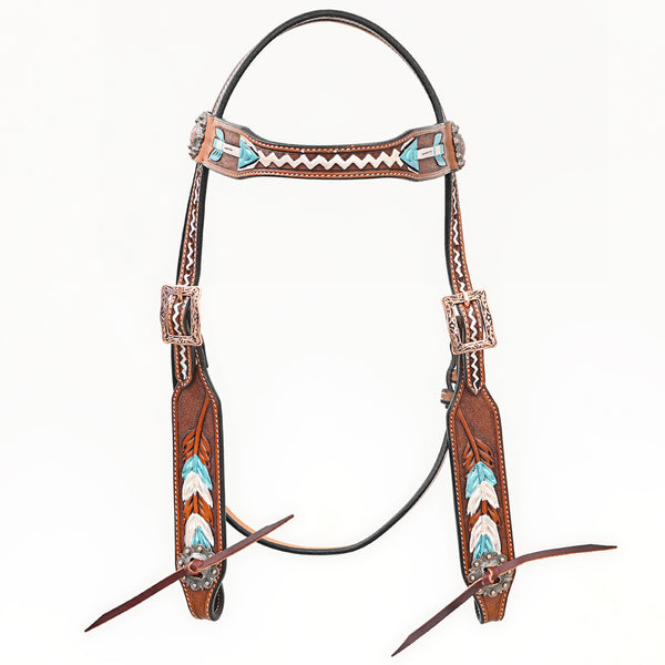 BEHSE128ME-Western Leather Headstall