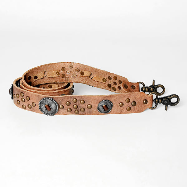 LC-ADBT132 Leather Bag Strap with Studs and Western Conchos