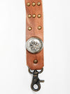 LC-ADBT134 Western Leather Bag Strap with Silver Conchos & Brass Studs - Adjustable Replacement