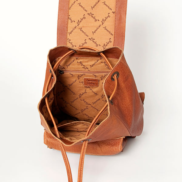 ADBG776 American Darling Western Leather Backpack - Hand Tooled Floral Carved Full Grain Bag