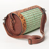 ADBG777 American Darling Hand Tooled Western Leather Duffel Bag - Floral Carved Travel Bag