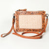 ADBG778 American Darling Hand Tooled Western Leather Crossbody - Floral Carved Full Grain Clutch