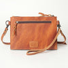 ADBG778 American Darling Hand Tooled Western Leather Crossbody - Floral Carved Full Grain Clutch