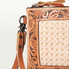 ADBG778 American Darling Hand Tooled Western Leather Crossbody - Floral Carved Full Grain Clutch