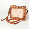 ADBG778 American Darling Hand Tooled Western Leather Crossbody - Floral Carved Full Grain Clutch