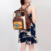 ADBG782 American Darling Western Leather Backpack - Hand Tooled Cowhide & Saddle Blanket