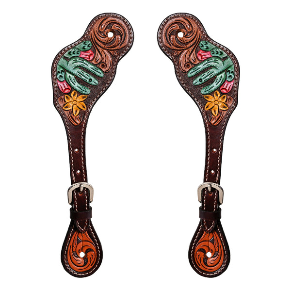 BER109-Western American Leather Spur Strap