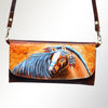 ADBGM112 Hand-Painted Leather Crossbody Clutch - Western Design