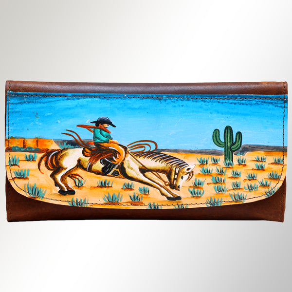 ADBGM112 Hand-Painted Leather Crossbody Clutch - Western Design by American Darling