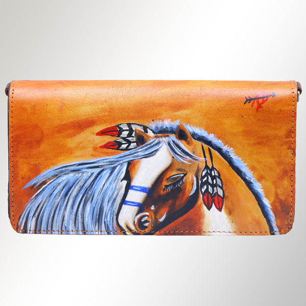ADBGM169 Hand-Painted Leather Crossbody Purse - Multiple Western Scene