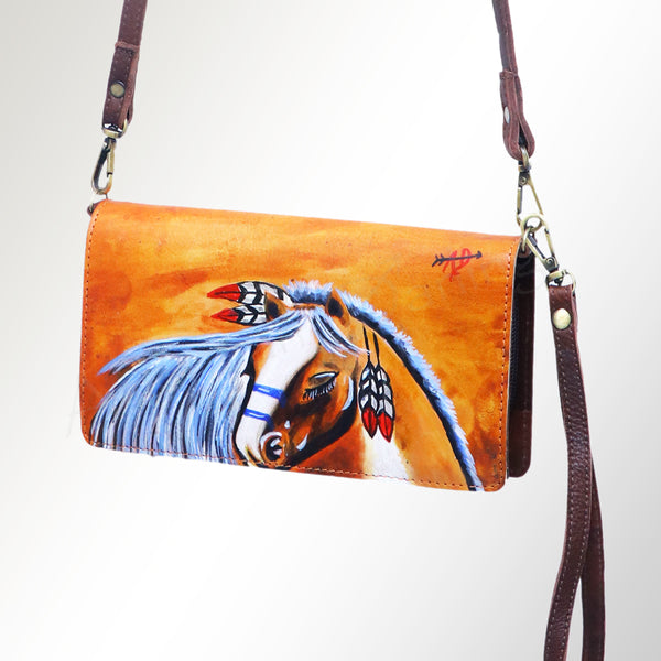 ADBGM169 Hand-Painted Leather Crossbody Purse - Multiple Western Scene