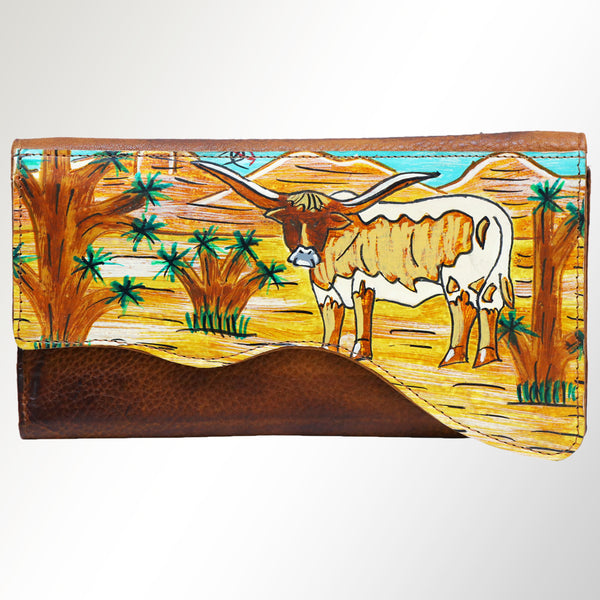 ADBGM179 Handcrafted Western Tooled Leather Crossbody with Artistic Rodeo Design