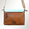 ADBGM232 Hand-Painted Leather Bag with Structured Silhouette and Interior Pockets